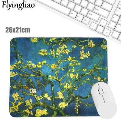 （A LOVABLE） Van Gogh Almond TreePad Desk Pad LaptopMat ForHome PCKeyboard CutePad ยางกันลื่น