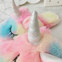 unicorn plush shoes women home indoor rainbow slippers Waterproof non-slip shoes