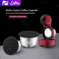 【i Cafilas】[HR-104] แคปซูลกาแฟแบบใช้ซ้ำได้ Pod Coffee Fillable Nescafe Stainless Steel Crema Maker Cups For Nescafe Dolce Gusto Lumio Machine EDG LUMIO DG325,EDG305 Mini Me,EDGedg 636Stellia