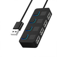 Usb 2.0 Hub Multi Usb Splitter 4พอร์ต Expander ฮับ Usb 2.0หลายตัวใช้อะแดปเตอร์ไฟฮับ Usb2.0พร้อมสวิตช์สำหรับ PC