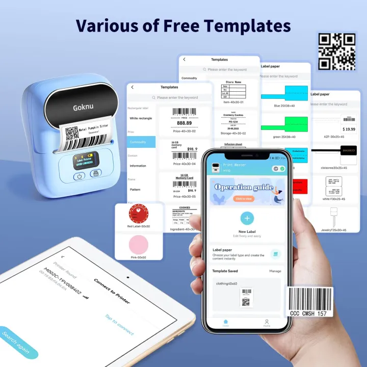 phomemo-เครื่องพิมพ์เครื่องพิมพ์ฉลากฉลากความร้อนบลูทูธแบบพกพาเครื่องพิมพ์ฉลาก-m110สำหรับบาร์โค้ดเครื่องประดับเสื้อผ้าใช้ในร้านค้าปลีกสำหรับแอนดรอยด์และ-ios