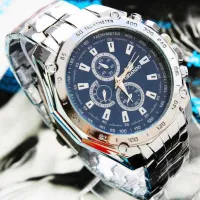 {Miracle Watch Store} ORLANDO Men นาฬิกาผู้ชายกีฬานาฬิกาแฟชั่น Blue Dial นาฬิกาข้อมือควอตซ์สแตนเลสบุรุษนาฬิกา Relogio Masculino