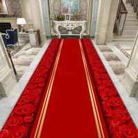 Retro Long Corridor Carpet Runner Hallway Long Rug Customizable Hotel Decoration Stair Carpet Aisle Non-slip Floor Mat Luxury