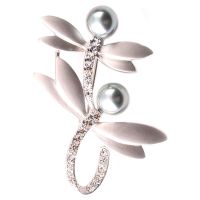 Double Dragonfly Wedding Brooches Pearl Pins Brooch for Woman Gift