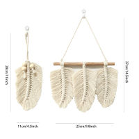 Nordic Ins Handmade Macrame Tapestry Wall Hanging Feather Cotton Woven Leaves Room Headboard Door Porch Hangings Boho Wall Decor