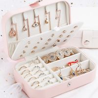 2022 Jewelry Organizer Display Travel Portable Jewelry Case Boxes Button Leather Storage Zipper Jewelers Joyero 16x11.5x5cm