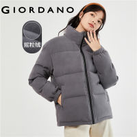 GIORDANO Women Jackets Polar Fleece Windproof Stand Collar Padded Puffer Jackets Zip Front Fashion Casual Loose Jackets 05373728