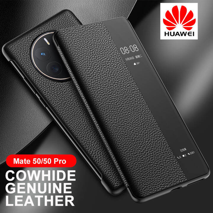 huawei mate 8 genuine leather flip cover