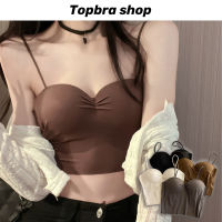 Topbra_shop ครอปบราสายเดี่ยว สายเดี่ยวเสริมฟองน้ํา สายเดี่ยวเว้าหลัง สายเดี่ยวเข้ารูป สายเดี่ยวสายฝอ CDB234