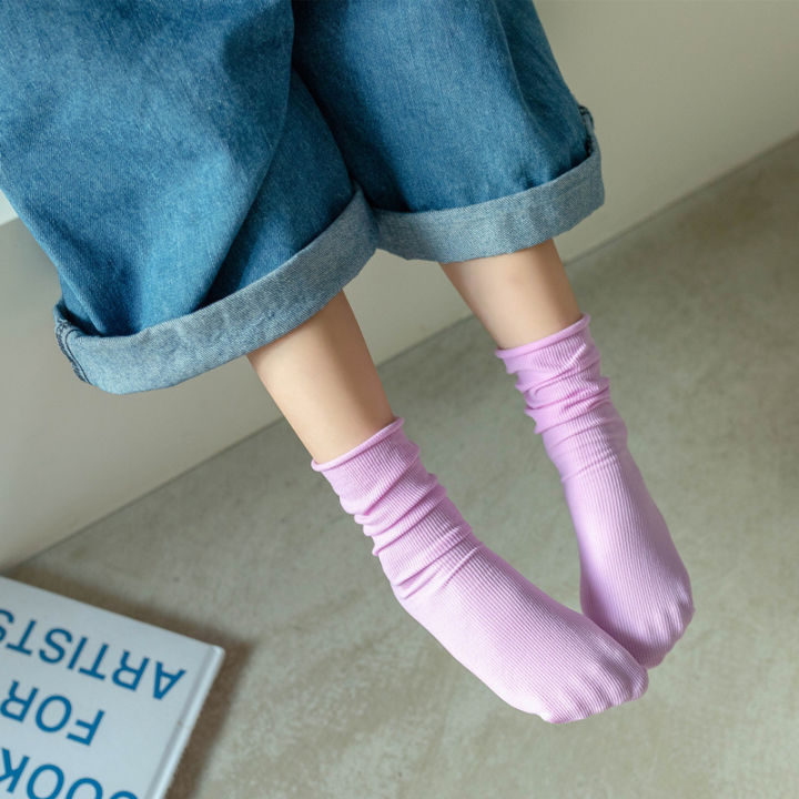 amila-ถุงเท้าเด็กกำมะหยี่สีทึบถุงเท้าน้ำแข็งสำหรับเด็ก-ถุงเท้าเด็กแม่-เด็กถุงเท้าบาง