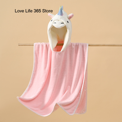 Hot Unicorn Coral Fleece เสื้อคลุมคลุมด้วยผ้าดูดซับเสื้อคลุมอาบน้ำผ้าขนหนูอาบน้ำเด็กน่ารักทารกแรกเกิด Super Soft สามารถสวมใส่ผ้าห่ม