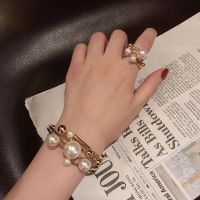 Fashion Jewelry Jewelry Gift Hollow Out Bangle Geometry Bracelet Double Layer Ring Large Pearl Ring Irregular Bracelet