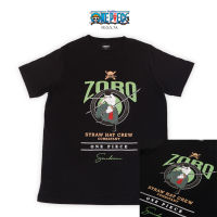 [สินค้าลิขสิทธิ์แท้/พร้อมส่ง] เสื้อยืดคอกลม สีดำ วันพีซ โซโร | One Piece Zoro T-shirt แฟชั่นแขนสั้นผ้าฝ้าย