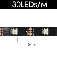 【✔In stock】 na07037036036666 Ws2812b Dc 5V ไฟ Led Strib Rgb 50Cm 1M 2M 3M 4M 5M 30/60/144 Leds สมาร์ทพิกเซลที่แอดเดรสสีดำขาว Pcb 17key บาร์