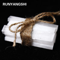 Runyangshi 10 pcs Natural Selenite Crystal Stick Chips ยิปซั่มสีขาวควอตซ์แร่หยาบตัวอย่าง Point Healing Stone-Soneye