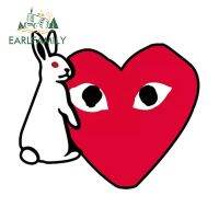 EARLFAMILY สติกเกอร์กันชนท้ายรถขนาด13ซม. X 11.5กระต่าย Cm ลายกราฟฟิตี้เครื่องปรับอากาศตกแต่งแล็ปท็อป