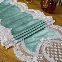 Suede Lace Table Runners Tablecloth hollow Style Bed Plush Runner Beige TV Cabinet Cover Towel Wedding Centerpieces for Tables