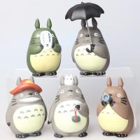 Toystory Shop 5Pcs Ghibli Totoro อะนิเมะตัวเลขชุด PVC ตัวเลขการกระทำน่ารัก Totoro รุ่น11.5ซม. ของเล่นของขวัญตกแต่งรถ Figurine Collection ของเล่นเด็ก