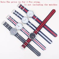 lumude Buy 2 Get 10 OFF) 18mm 20mm 22mm 24mm Solid color Nylon Stripes Woven Fiber watchband Watch Strap Wristwatch Band fabric