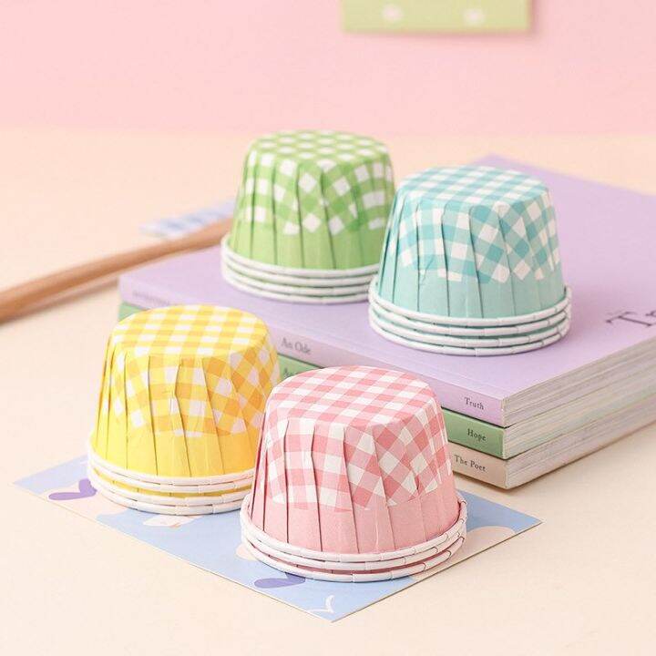 50pcs Metallic Foil Liner Muffin Liner Cupcake Liner Checkered Foil