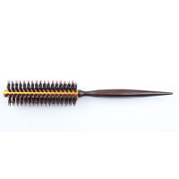 IRUI 1pc Natural Boar Bristle Round Hair Rolling Brush Wooden Handle Hair Comb For Drying Styling Curling