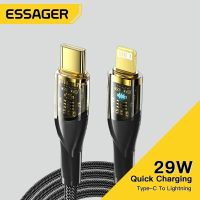 Essager USB Type C Cable For iPhone 11 12 14 Pro Max Mini Xs Xr X 8 iPad MacBook PD 20W Fast Charge Charger Lightning Wire Cord Cables  Converters