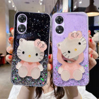 เคสOPPO A18 A38 ดีไซน์ดวงดาวบนท้องฟ้าพร้อมกระจกแต่งหน้าซิลิโคนอ่อนนุ่มเคสโทรศัพท์ OPPO A18 A38 เคสมือถือ