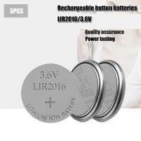 3ชิ้น3.6V ลิเธียม Lir Ion LIR2016ชาร์จได้18มิลลิเธียมไอออนปุ่มเปลี่ยนเซลล์ Li-Ion สำหรับ CR2016 CR 2016