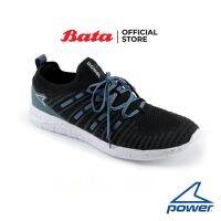 Bata บาจา POWER รองเท้ากีฬาวิ่ง แบบผูกเชือก สำหรับผู้ชาย รุ่น ENGAGE FLEX 300 LO รองเท้ารักษ์โลก สีดำ รหัส 8186251