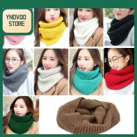 YNDVQO STORE หนาขึ้น อุ่นคอความร้อน ผ้ากันเปื้อนสำหรับเด็ก กันลม ผ้าพันคอหน้าหนาว ปกคออุ่น สีทึบทึบ ผ้าพันคอถักนิตติ้ง ชายหญิง