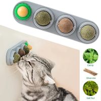 Catnip Ball Set for Cat Safe Teeth Grinding Catnip Balls Kitty Toys Teeth Cleaning Dental Chew Lick Cat Toy Mint Wall Cat Treats Toys