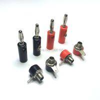 10Sets/lot (red 5set black 5set]) Banana Socket Audio Speaker Screw Banana Plate socket Plugs Connectors 4mm