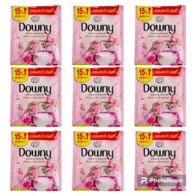 แพ็ค 9 ซอง (23มล/1ซอง) ดาวน์นี่ กลิ่นหอมดอกไม้บานสะพรั่ง ผลิตภัณฑ์ปรับผ้านุ่ม สูตรเข้มข้นพิเศษ Downy Premium Parfum