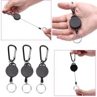 hot！【DT】♂▲﹊  60cm Badge Reel Retractable Recoil Anti Lost Ski Pass ID Card Holder Keyring Cord Wire Rope Keychain