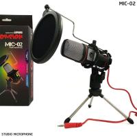 MARVO MIC-02 ไมโครโฟน ตั้งโต๊ะ ระบบ Omnidirectional พร้อมขาตั้งและกันลม