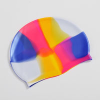 Silicone Waterproof Swimming Cap Gradient Color Dry Hair Swim Cap for Men Women Protect Ears Swim Hat Swimming AccessoriesTH