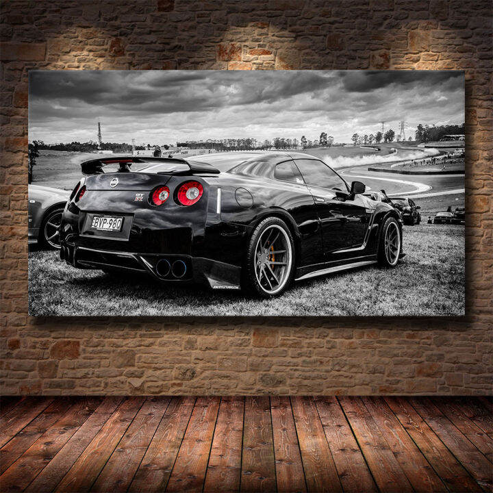 Sports Car Racing Nissan Gtr Super Car Poster Wall Art Pictures
