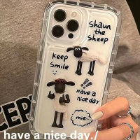 For IPhone 14 Pro Max IPhone Case Thickened TPU Soft Case Clear Case Airbag Shockproof Cute Sheep Compatible with For 13 Pro Max 11