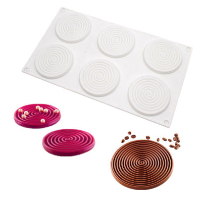 Spiral Shape Silicone Cake Tools Mold 6 Holes 3D Moulds Mousse For Ice Creams Chocolate Pastry Bakeware Dessert Art Pan