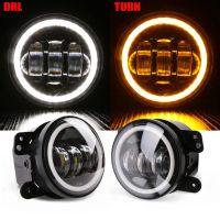 4 Inch Round Led Fog Light Headlight 30W Projector With Halo DRL Lamp Offroad For Perodua Jeep Wrangler Jk Dodge hummer H1