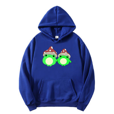 Hot Two Frog Mushroom Hat Hoodies Sweatshirt Plus Size Fleece Harajuku Pullovers Kawaii Hoodied Dazy Style Hoodie Women Clothes