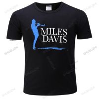 เสื้อยืดคอกลมชายลายทาง Davis Silhouette เสื้อยืดสีกรมท่าเพลงแจ๊สแนวดนตรีหลายสี