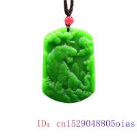 Green Jade Tiger Pendant Charm Amulet Necklace Jadeite Jewelry Carved Fashion Gifts Natural Chinese