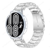 {TATLLr}สำหรับ Samsung Galaxy Watch 5 4 44มม. 40มม. สร้อยข้อมือเรซิ่นใส Galaxy Watch 4คลาสสิก42มม. 46มม. สายรัดข้อมือเพชรเคสป้องกัน