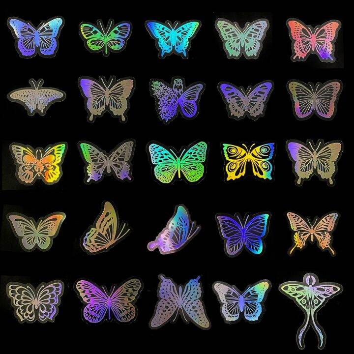 10-30-50-100pcs-holographic-laser-butterfly-aesthetic-stickers-laptop-phone-luggage-car-guitar-waterproof-sticker-decal-kid-toy