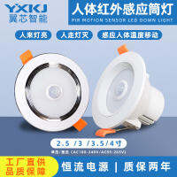 Human Body Induction Downlight Embedded Hole Light Hotel Corridor Ceiling Barrel Of Light Voice Control Infrared Radar Induction Downlight-CHN