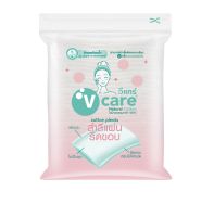 V Care โปรยกลัง สำลี แผ่นรีดขอบ แนชเชอรัล 100 แผ่น 24 ชิ้น