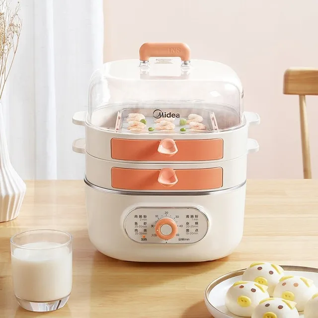 Midea Electric Kitchen Steamer Layer Steam Cooker Sausage Noodle Machine Food Cooking Pan