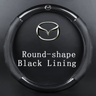 Vỏ Bọc Vô Lăng Xe Mazda Hình Tròn Lót Màu Đen Bằng Da Carbon Không Trơn thumbnail