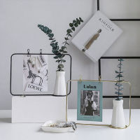 Photo Frame Ceramic Hydroponic Vase Living Room Mini Plant Flower Postcard Display Nordic Wrought Iron Container Decor Home Gift